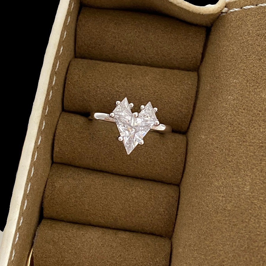 Liquidación todo partido anillo abierto personalidad de la moda femenina elástico roto plata amor S925 anillo apilado Internet celebridad anillo de dedo índice