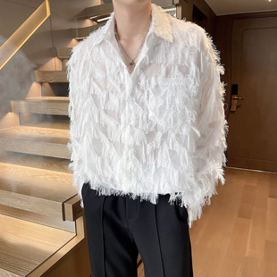 2025 Spring and Autumn New Long Sleeve Shirt Men's Fashion Casual Design All-match Niche Elegant Men's Top