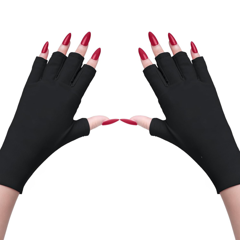 Nail Lamp Gloves, Manicure Gloves, Fingerless Gloves, Art Protective Gloves, Women's Sun Protection Half-Finger Gloves