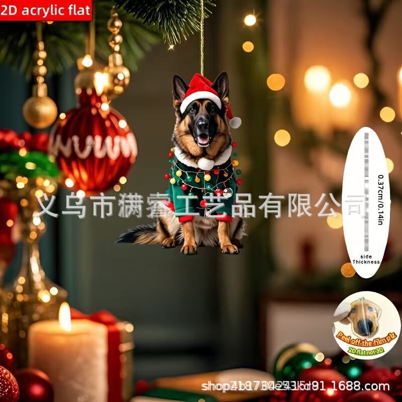 2D Flat Acrylic Keychain Rv Decoration Christmas Design Creative Hanging Decoration Home and Holiday Pendant