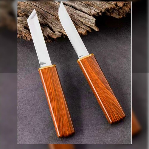 New Dragon and Phoenix Double-Edged Knife, Mandarin Duck Integrated Knife, Sharpenable Fruit Knife, Household Peeling Knife, Outdoor Portable Dual Knife