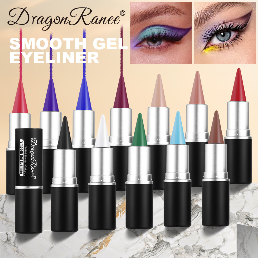 Dragonranee Cross-Border Matte Eyeliner Waterproof and Sweat-Proof White Black Solid Lazy Eyeshadow Colorful