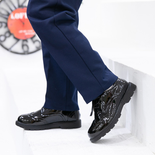Amazon cross-border European and American style new boys' leather shoes, children's black British-style inner lining, large and medium-sized student performance shoes