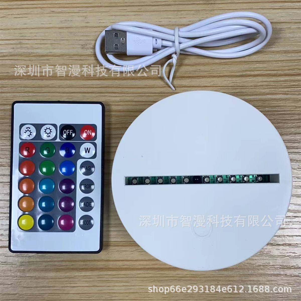 Base de luz nocturna nueva base de carga USB creativo control remoto táctil 3D noche luz LED lámpara de mesa base