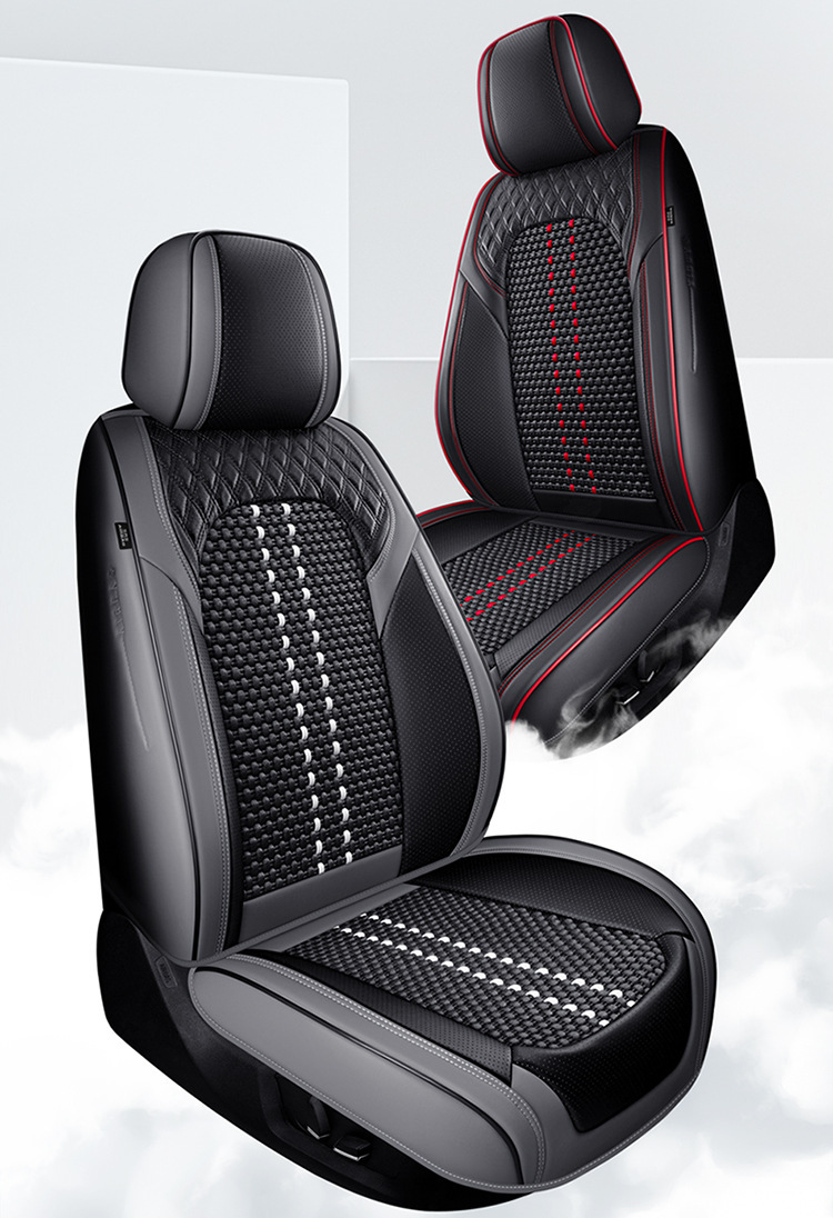 2025 Manufacturer Wholesale New Nappa Leather Diamond Seat Cover Ice Silk Four-Season Universal Car Five-Seater Cushion Seat Cover