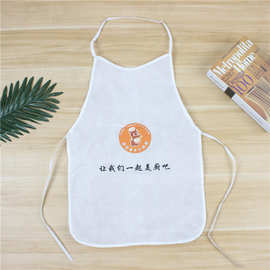 一次性围裙火锅烧烤小龙虾店无纺布成人儿童围兜批发定 制LOGO