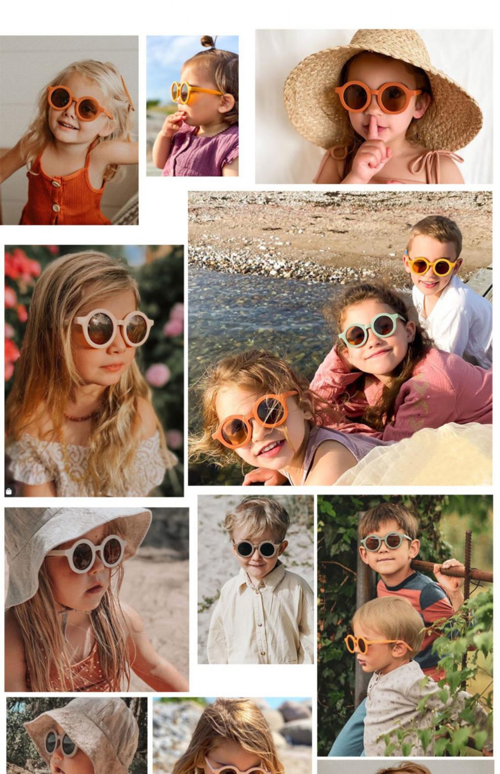 商品详情图_儿童可爱小孩太阳镜磨砂眼镜新款1-8岁宝宝装饰墨