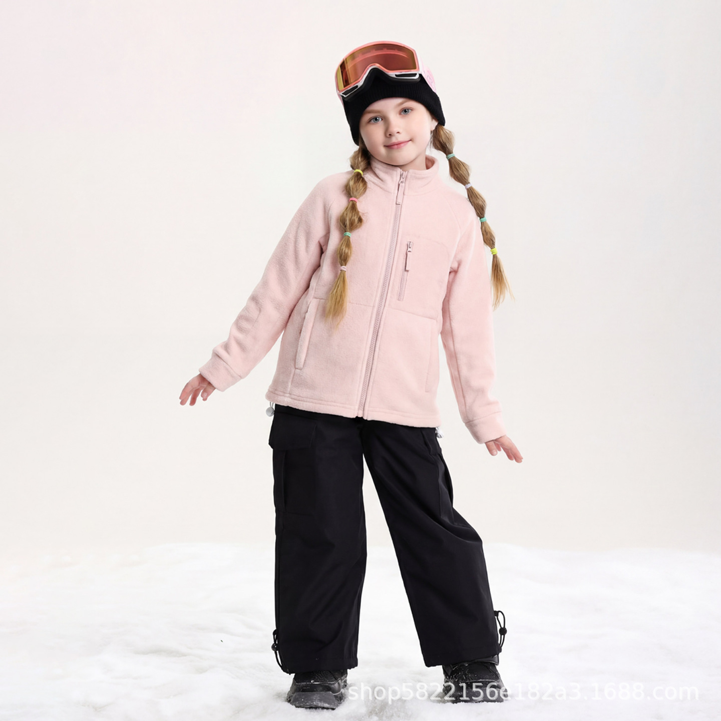 25 New Winter Ski Fleece Jackets for Boys and Girls, Solid Color, Outdoor Warm Windproof Polar Fleece Thermal Layer Fleece Sweater