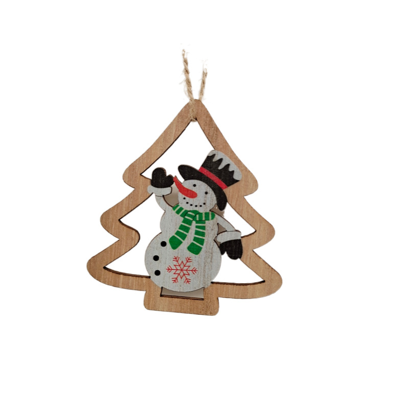 Navidad decoraciones creativas artesanías de madera adornos DIY árbol de Navidad decoración del hogar suministros escena diseño en stock