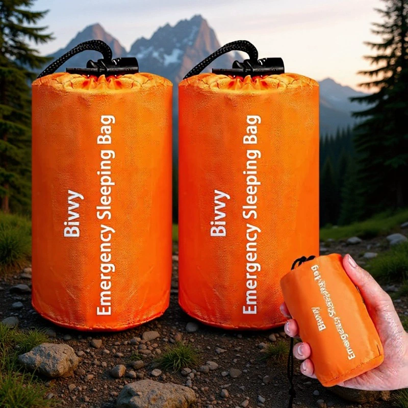 Самый продаваемый на Amazon утолщенный спальный мешок из полиэтилена (PE) для экстренных ситуаций, оранжево-зеленый, 560 000 единиц, зеленый