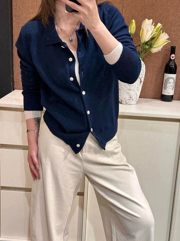 小马标翻领针织衫早秋新款精致复古百搭休闲慵懒风经典翻领polo衫|undefined