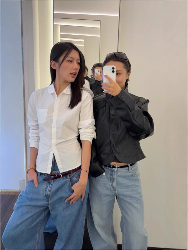 RA新品甜美娃娃领系带衬衫叠穿内搭纯色百搭休闲长袖上衣南油女装|undefined