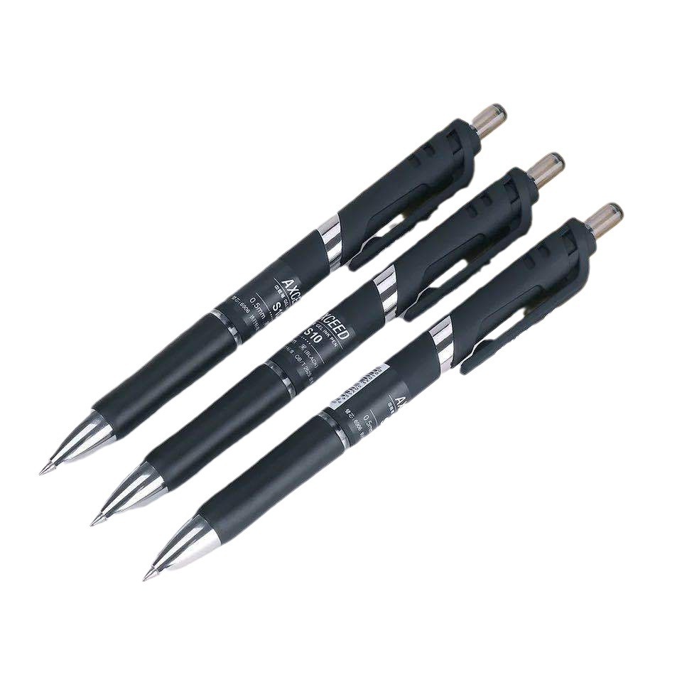 Bolígrafo de gel retráctil Deli S10 con cuerpo mate, punta de 0.5 mm, agarre cómodo, bolígrafo para firmas de oficina y negocios.