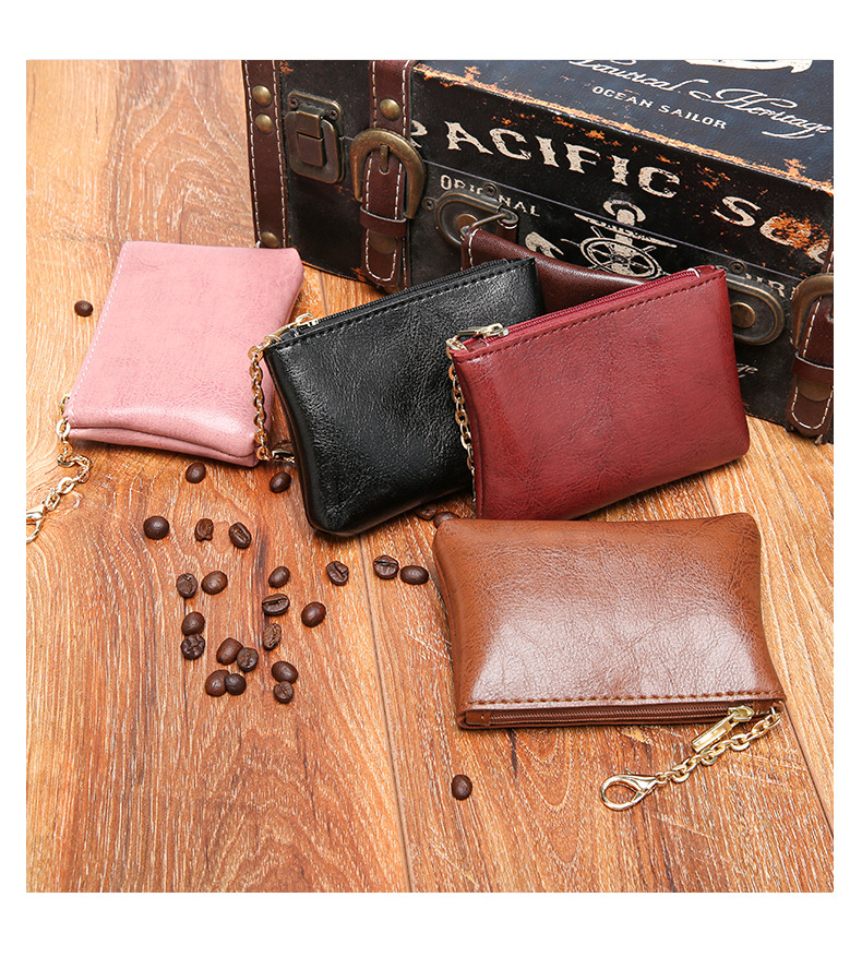 Basic Solid Color Tassel Square Zipper Coin Purse display picture 5