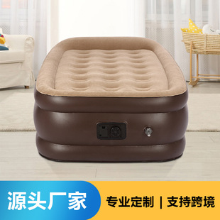 Single Heightened Inflatable Mattress pvc Outdoor Air Mattress Foldableing Single and Double Thickeneded Flocking Household Inflatable Mattress