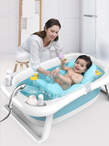 Children's bathtub reclining support universal bathing tub extra-large size extended newborn baby supplies infant bath tub folding