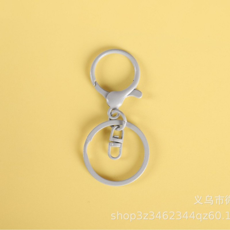 彩色烤漆钥匙圈锌合金8字龙虾扣3件套DIY钥匙扣箱包玩具挂扣配件|undefined