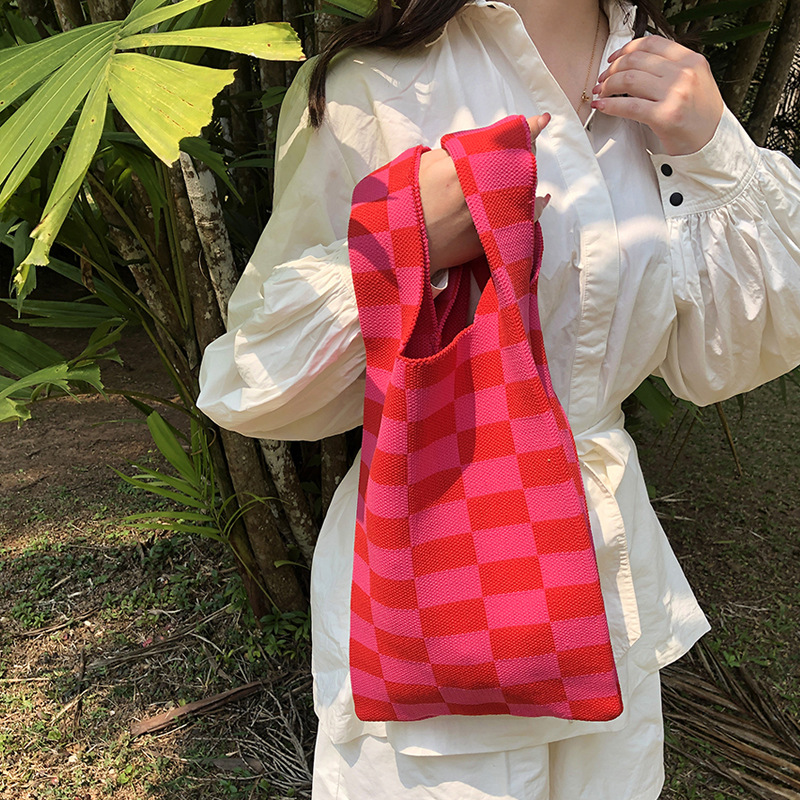 genuine design knitted red chess