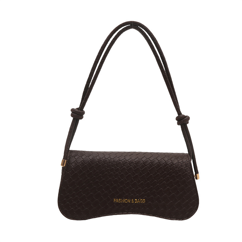 Casual simple retro moda tejido patrón 2025 color sólido verano nueva moda popular bandolera portátil