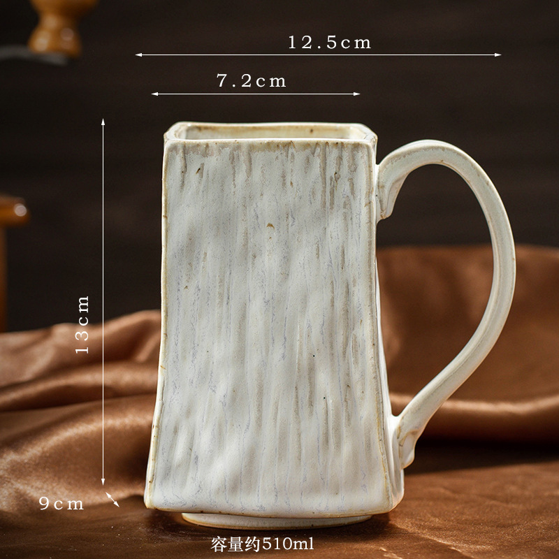 クリエイティブな窯変セラミックコーヒーカップ、大容量マグカップ、見栄えの良いホームオフィスウォーターカップ、朝食ビールカップ|undefined