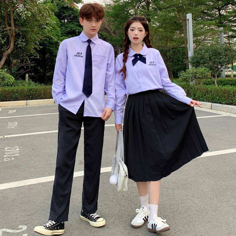 タイの学校制服 JK パフォーマンス服カレッジスタイル中学生と高校生半袖シャツ夏の卒業式制服スーツ|undefined