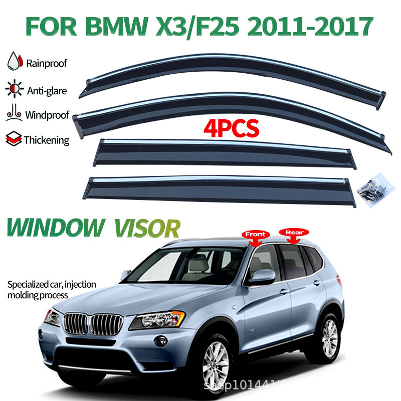 Suitable for Bmw X3 Rain Shield, Rain Visor, Bmw X3 F25 2011-2017 Window Visor