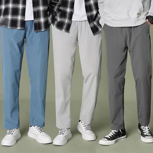 Large size pants men's pants Straight breathable casual straight basic style pants tooling