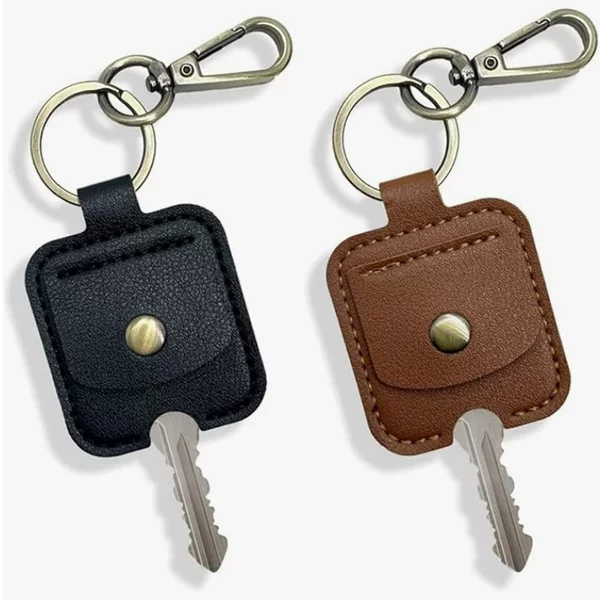 In-Stock Pu Leather Key Cover, Replacement Leather Cover for Damaged Car Key, Anti-Wear Household Keychain Accessory
