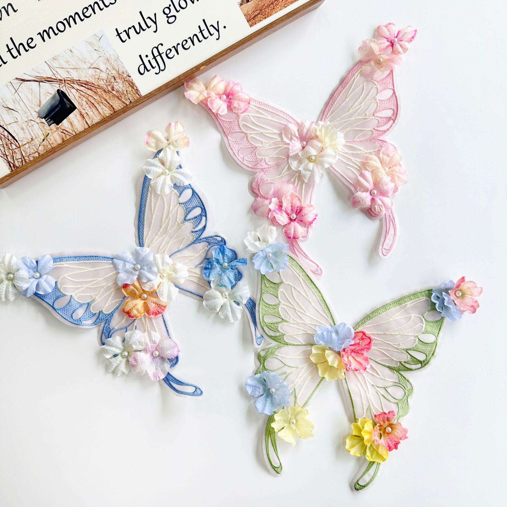 Horquilla con flor, pinza de pelo grande con mariposa, accesorio para el cabello de estilo antiguo, accesorio para el cabello de princesa Hanfu súper mágico, accesorio dulce para el cabello de mascotas, horquilla con flor de seda.