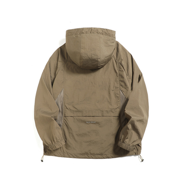 Ropa de protección solar de alta gama para hombres 2025 nueva ropa de secado rápido de seda de hielo de verano pesca al aire libre estadounidense transpirable tres chaquetas protectoras
