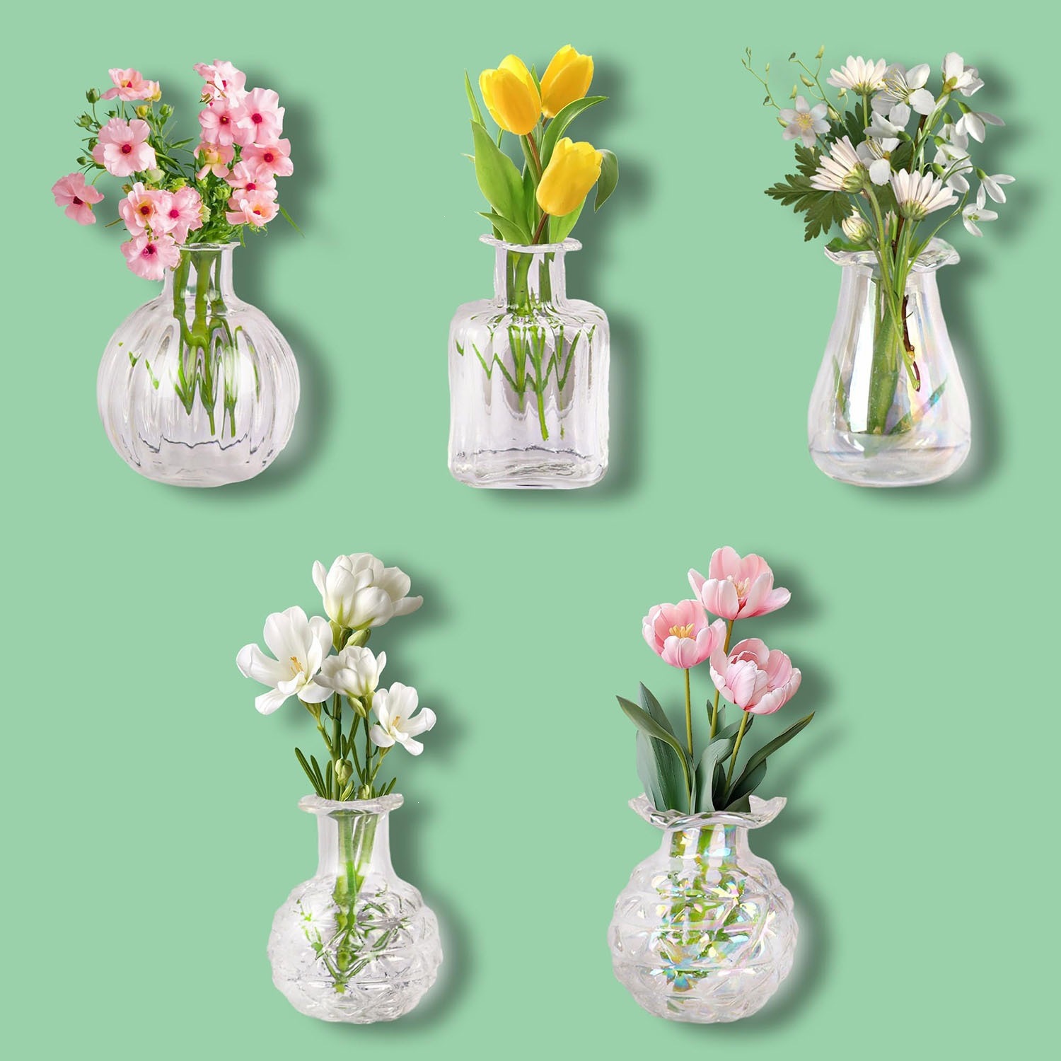 Mini vasos de adsorción transfronterizos refrigerador pegatinas decoraciones ins cerámica mosaico mini vasos de flores para gatos deben recolectar botellas