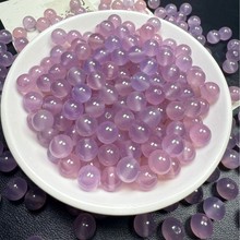 爆款天然紫玉髓玛瑙散珠批发手工DIY手链项链半成品粉紫冰透圆珠