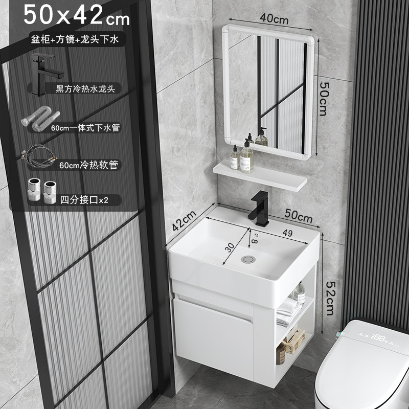 Cajón tipo pared tipo casa pequeña almacenado lateral gabinete de baño cerámica todo en un lavabo gabinete combinación lavabo de cara lavabo