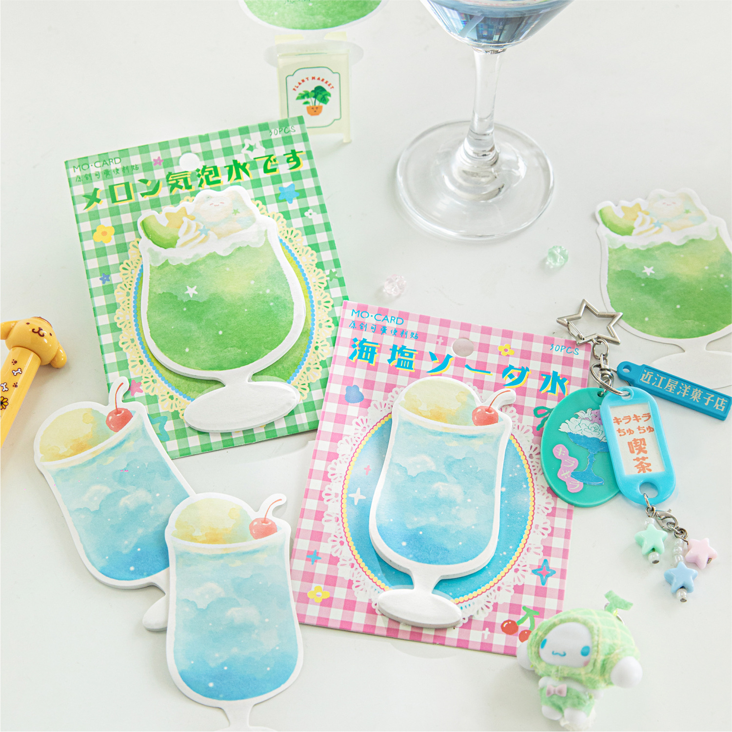 Notas adhesivas de papel kraft blanco Mo, tardes, casa de té, tema de ocio, notas de mensajes, notas, notas adhesivas de bricolaje