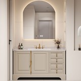 Американская стиль сливочная скала тарелка для ванной комнаты Комбинированный дуб ванный туалетный туалетный стол плавый туалетный туалет