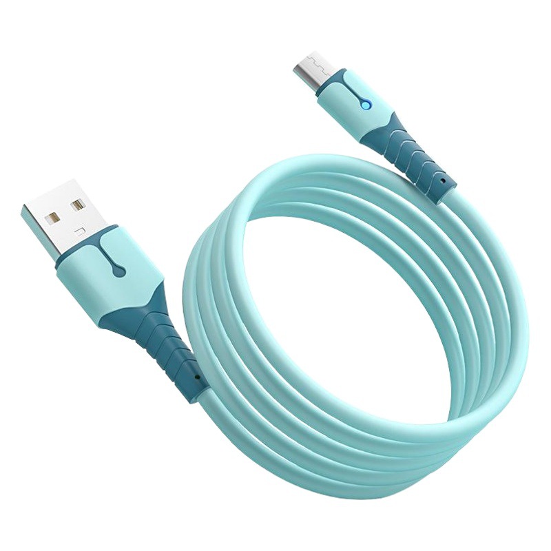 Cable de datos de silicona líquida con luz para TYPE-C Apple Android Cable de carga súper rápida para teléfonos móviles Huawei Xiaomi