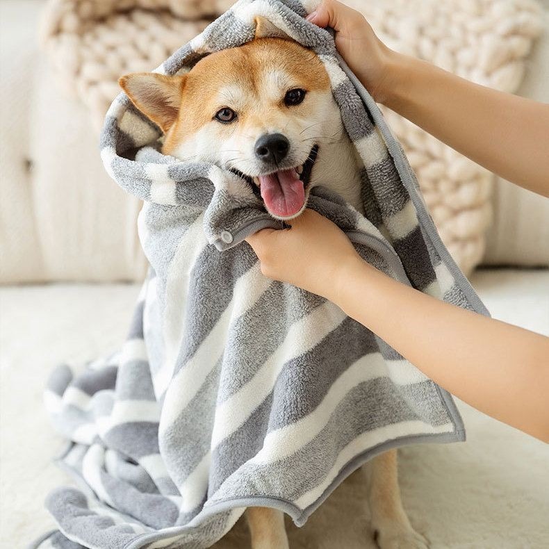 Cross-Border Pet Quick-Drying Bathrobe, Dog Absorbent Wearable Bath Towel, Large Dog Bathing Cleaning Hooded Towel, Home Wear 3