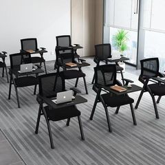 テーブルボード付き折りたたみトレーニングチェア、会議用ライティングボード、テーブルと椅子、オフィスチェア、一体型会議室、折りたたみ式一体型チェア