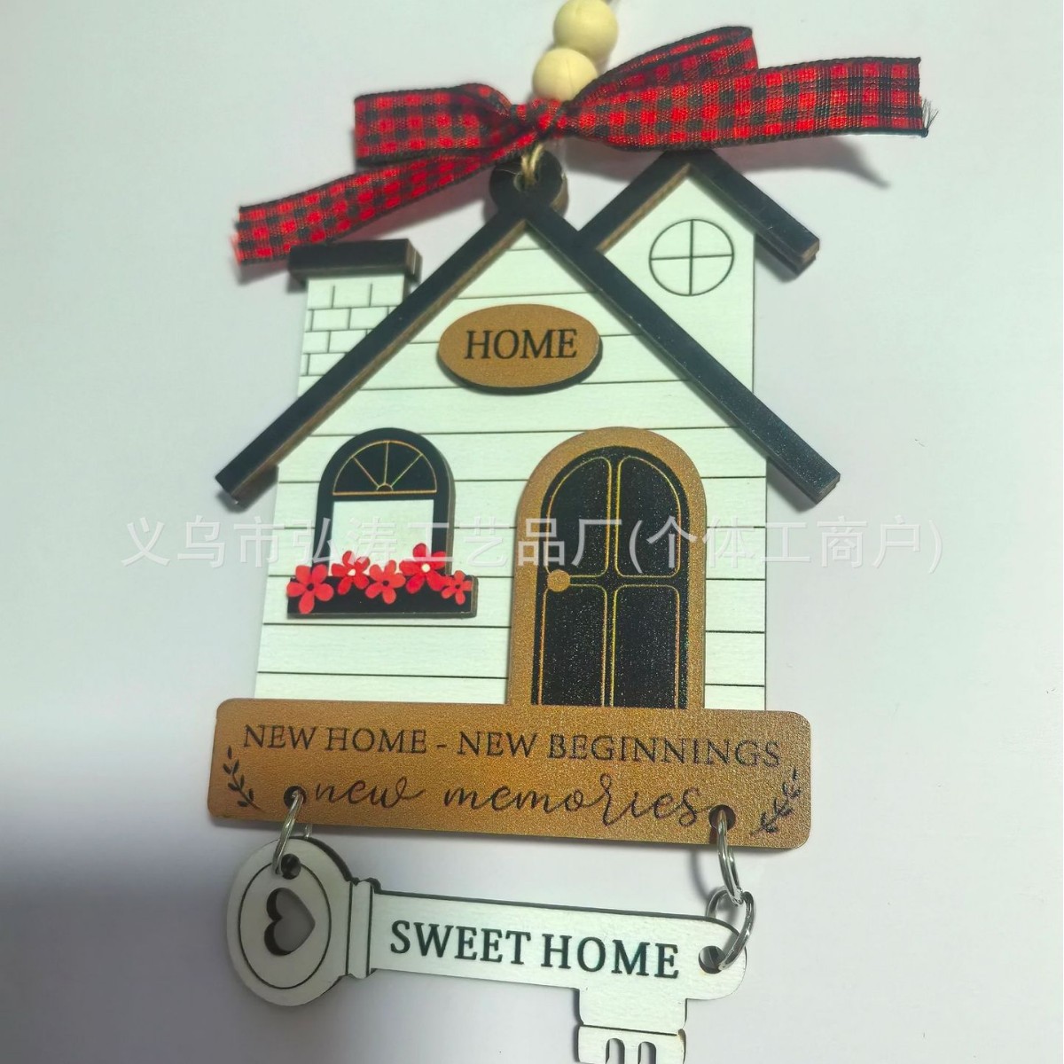 Decoración colgante 2026 nuevo mejor regalo de mudanza decoración de madera decoración para el hogar decoración del árbol de Navidad rojo