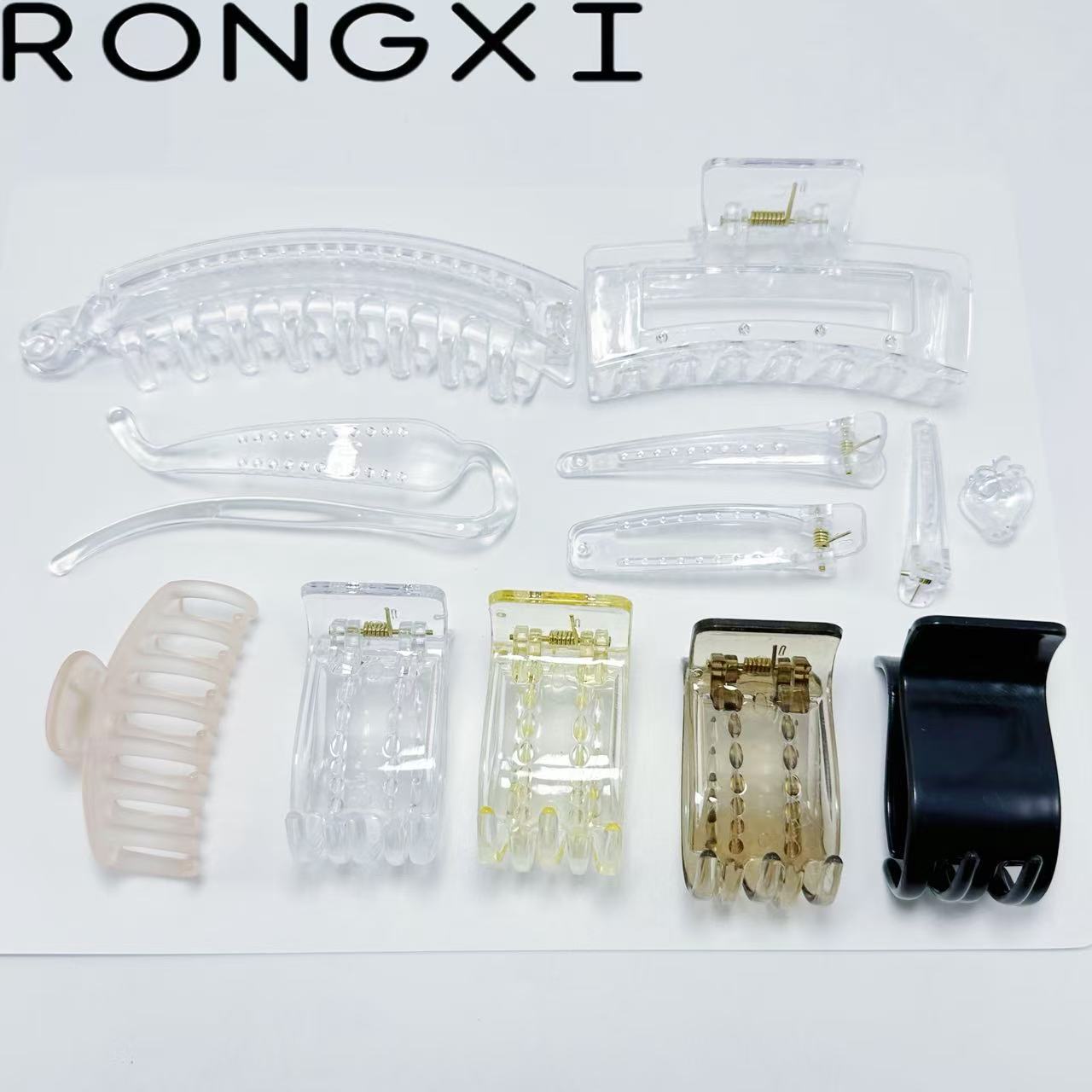 Various Shapes of Plastic Clips, Simple and Versatile Hair Clips, Transparent Hair Accessories, Jelly Diy, High-End Elegant Commuter Style