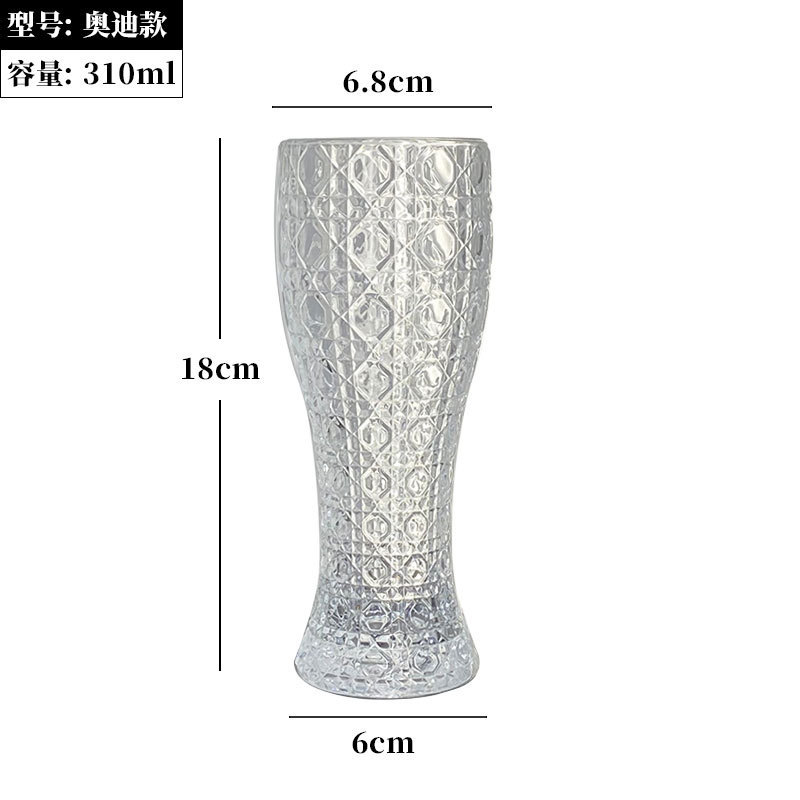 Juego de tazas de cerveza de hoja de oro al por mayor copa de vino de cintura creativa comercial de lujo ligero de alta calidad taza de cerveza de vidrio de gran capacidad