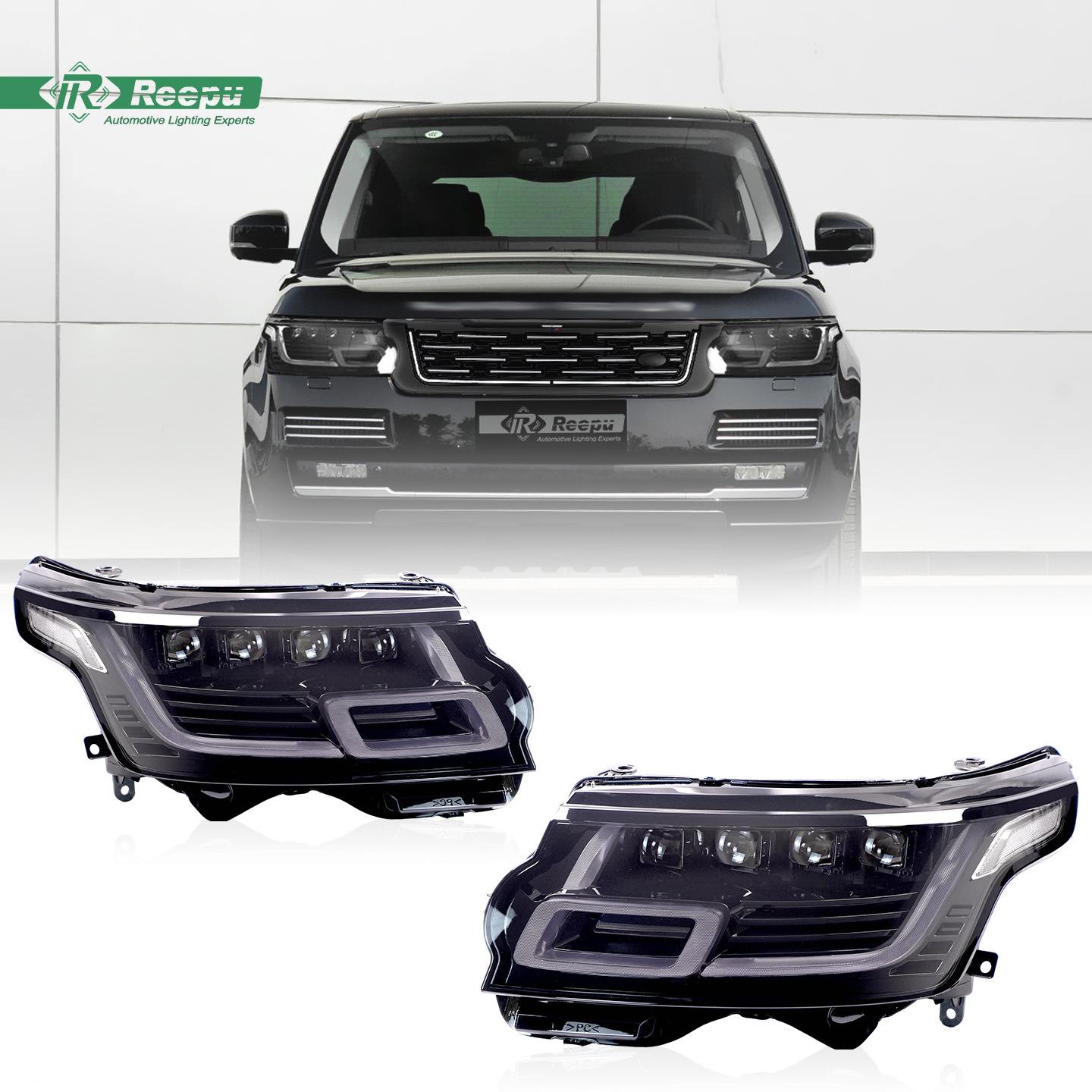 Suitable for 2013-2017 Land Rover Range Rover headlight assembly modification with new LED matrix lens daytime running lights and turn signals