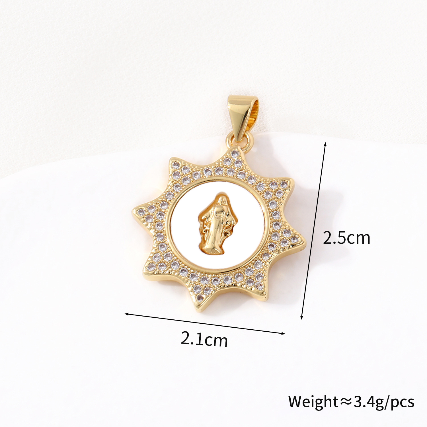 12g Weight Pendant Jewelry Making Type 18*19mm, 21 * 18mm, 21 * 25mm Jewelry Making Size Zircon Inlay Material DIY Jewelry Accessories Classification 1 Piece Quantity Copper Material Geometric, Virgin Mary, Heart Shape Pattern Plating Design Religion, Ethnic Style Style 1 Piece 18*19mm 21 * 18mm 21 * 25mm Copper Zircon Geometric Virgin Mary Heart Shape Pendant 3