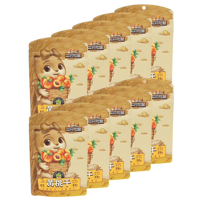 三只松鼠黄桃干106g/袋休闲零食果脯蜜饯水果干桃干包邮
