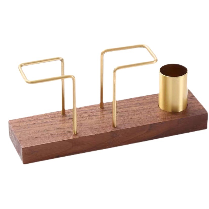 Escritorio de nogal creativo de madera maciza titular de tejido mesa de comedor del hotel cafetería decoración servilleta titular de lujo de luz titular de tejido