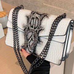 跨境新款女包時尚復古鏈條斜跨包鱷魚紋百搭包包女單肩ladiesbags