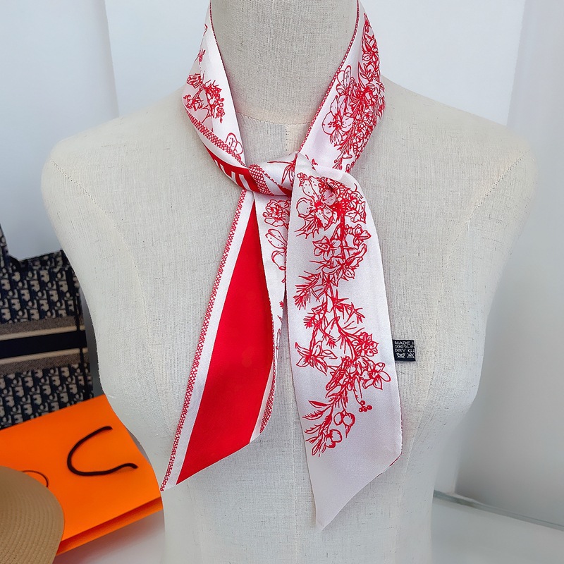 2025 nuevo estilo D bolsa atada bufanda de seda Dai Fei bolsa envuelta asa seda twilly tira larga y estrecha correa correa para el cuello cinta