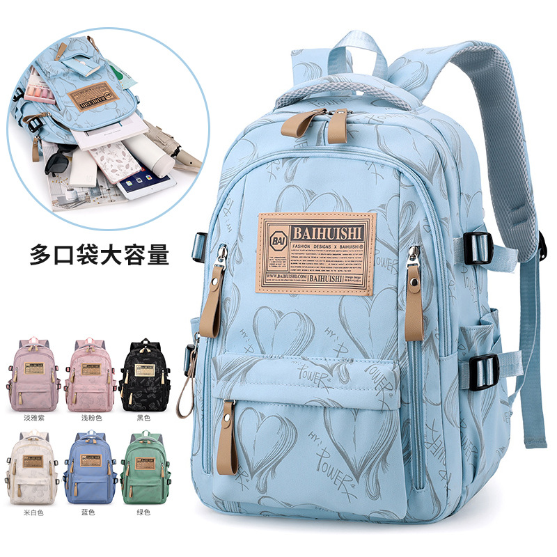 New Backpack Men Women Students Bag School Backpack Lightweight Large Capacity Shoulder Bag Outdoor Travel Commuter Pack