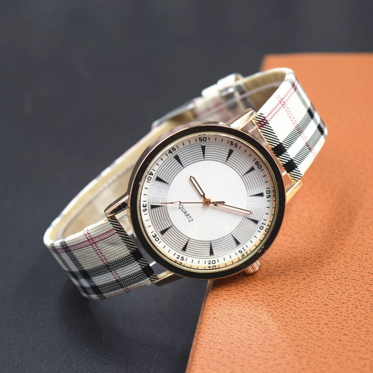 Factory wholesale fashion Scottish grid student watch casual cloth…