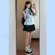 Thailand School Uniform College Style suit Junior Senior high school Student Class Uniform JK Shirt Women's Short-sleeved Pleated Skirt Age-reducing Two-piece Set
